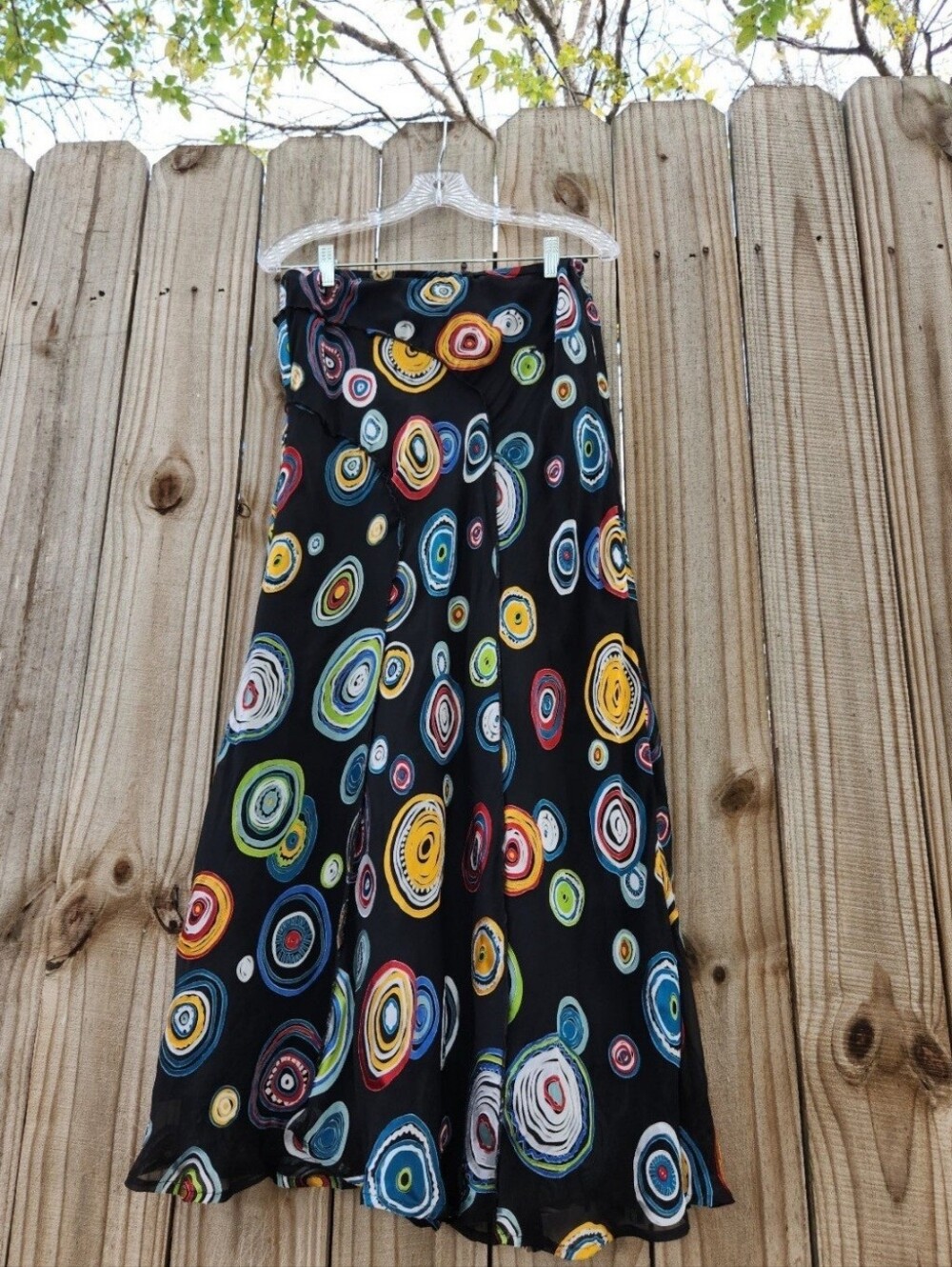 Yarns & Stitches Y2k Retro Circle Print Maxi Skirt